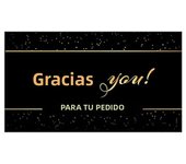 50pcs Black Matte Golden Thank You Cards For Small Business Gifts Boxes Decoration Greeting Labels Packing Supplies
