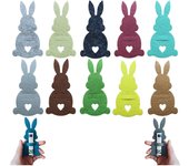 2025 Nuevo regalo de porta billetes de conejo de Pascua, clip de dinero de conejo de Pascua, relleno de canasta de Pascua, regalo de Pascua para niños/adolescentes/familia, 14 colores (10 piezas-C)