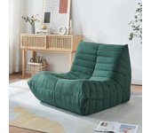 Sillón de suelo Kodsø Tela de microfibra 75x90x100 cm - Verde [en.casa]
