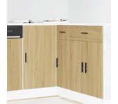 vidaXL Mueble bajo para fregadero “Lyon” en color Roble ahumado/Roble Sonoma/Blanco y más | almacenamiento funcional diseño moderno para baño dormitorio sala