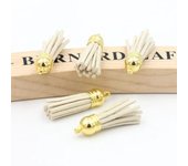 Gold Hat Mini Tassels Korean Velvet Fringed Leather Tassel Pendant DIY Crafts Handmade Jewelry Access keychain Tassel