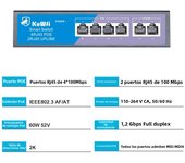4/8Port POE Ethernet Switch 100Mbps 48V POE Network Switch with Fast RJ45 Uplink Port Support CCTV  IP Camera Wireless AP Router
