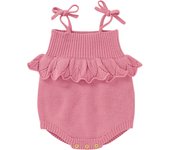 Spaghetti Straps Sleeveless Baby Girls Summer Rompers One-piece Jumpsuit Knit Acrylic Newborn Infant Bodysuit Playsuit Sleepsuit