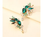 Crystal Glass Wing Decor Big Stud Earrings For Women Luxury Design Fairy Holiday Ear Accessories Charm Wedding Party Jewelry