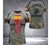 Fashion New Spanish Army Men's T-Shirt Veteran Soldier Flag Print Summer Short Sleeve Oversized O Neck Pullover Tops Clothing