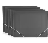Carpeta de Gomas Tamaño A3. 5 Colores Vital Opacos.100% reciclable. Ideal para dibujos, láminas, documentos y posters. Cierre de gomas redondas de gran resistencia, Material muy Grueso. By Office Box.