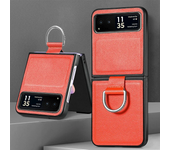 For Motorola Razr 50 Ultra Mooto Razr40 Phone Case with Ring Lychee Pattern PU Leather Razr50Ultra Folding Screen Back Cover