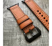 Correa de Cuero para Apple Watch 49mm 46mm 45mm 44mm 42mm 41mm 40mm 38mm iWatch Series 10 9 8 7 6 5 4 3 2 1 SE Ultra 2 Pulsera de Piel Camel para Reloj Apple