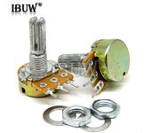 5pcs WH148 B1K B2K B5K B10K B20K B50K B100K B500K 3Pin 20mm Shaft Amplifier Dual Stereo Potentiometer 1K 2K 5K 10K 50K 100K 500K