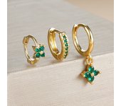 3PCS New Design Multicolor Crystal Hoop Earrings Set For Women Zircon 18K Gold Plated Circle Huggie Earring Piercing Jewelry