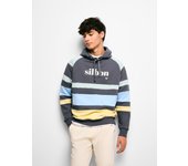 Silbon - Sudadera special fit capucha rayas azul marino