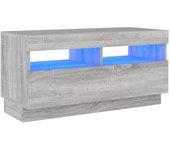 Mueble TV combinadoMueble de TV con luces LED gris Sonoma 80x35x40 cm