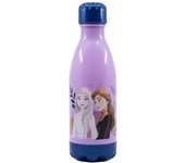 Stor Botella de Plástico Anna y Elsa Frozen Lila con Tapón Azul 560ml - Ideal para Niños
