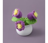 Tulip Handmade Crochet Flowers Potted Finished Woven Bouquet Artificial  Knitted Flower Valentine's Day Gift Home Desktop Decor