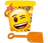 Cubo 14cm para playa con pala diseño Emoji (5891) Ideal Playa
