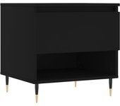 vidaXL Mesa de centro madera de ingeniería 50x46x50 cm Blanco, Negro, Blanco brillante Mesita de Salón o Comedor o Auxiliar Mesa de Café Meuble Salón