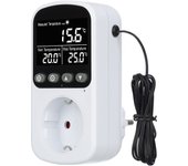 Digital EU Plug Temperature Controller Socket Outlet Thermostat With Timer Sensor Probe Heating Cooling Switch 16A Backlight
