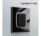 Wallpad 1 2 3 4 Gang Wall Light Switch 1 2 Way Black Glass Impulse Momentary Switch LED Indicator