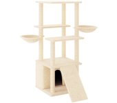 Rascador para Gatos con postes de ISAL crema 133 cm