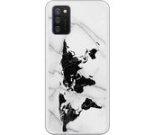 Funda compatible con Samsung Galaxy A02S - Be Unique Funda Gel mármol mapa negro