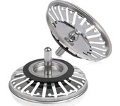 2 piezas de colador de fregadero/tapón de desagüe del fregadero orificio de tapón de cocina/filtro de baño diámetro 84mm con extremo de bola, acero inoxidable