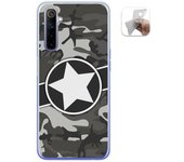 Tumundosmartphone Funda Gel Tpu para Realme 6 diseño Camuflaje 02 Dibujos