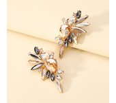 Crystal Glass Wing Decor Big Stud Earrings For Women Luxury Design Fairy Holiday Ear Accessories Charm Wedding Party Jewelry