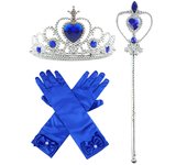 Kids Princess Cosplay Costume Plastic Crystal Tiara Snowflake Jewelry Necklace Earrings Kit Girl Elsa Anna Party Dress Accessory