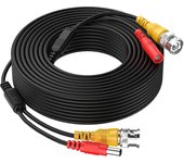 50 Metros BNC Vídeo Extensión Cable con Conector CC Alimentación para Cámaras de Seguridad Inicio de Vigilancia CCTV Circuito Cerrado de TV del Sistema