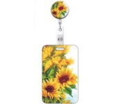 Flower Retractable Buckle Card Holder Women Business Badge Case Reel Clip Girls Cardholders Doctors Nurses Hang Credential holde