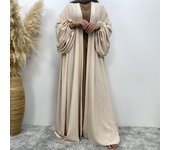 Satin Abaya for Women Shimmer Lantern Sleeve Islamic Hijab Robe Dubai Turkey Modest Outfit Kaftan Ramadan Muslim Long Dress