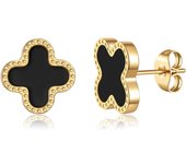 Pendientes de Trébol de Maple de Titanium para Mujer, pendientes de Trébol de Cuatro Hojas, pendientes con Colgante de la supervivencia
