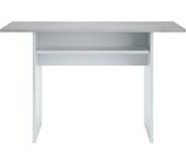 Muebles Cocina Blancos Y Gris Moderno (3 Armarios + Carrito Microondas + Mesa Plegable)