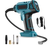 Compresor de Batería para Batería Makita 18 V, Compresor de Aire Eléctrico de Batería/Bomba de Aire Inalámbrica para Bicicleta/Coche/Bola 160 PSI, 12 V Fuente de Alimentación para Coche, Parada Automática con Lámpara LED