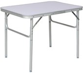Tectake - Mesa de camping LOTHAR con estructura de aluminio y asa, Plegable e impermeable - 75 x 55 x 68 cm, Para la terraza, el jardín, la playa o el campo, Muy ligera y compacta, Extremos de las patas con rosca para adaptarla a superficies irregulares