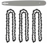Espada guía de 45 cm (18 pulgadas) + Juego de 3 cadenas de 72 eslabones - Compatible con motosierras STIHL MS 291, 311 y 391