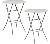 Pack 2 Mesas Plegables Redondas Altas 80x110cm Catering 7house