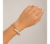 Ingemark Creative Water Drop Wide Metal Bangle for Women Gold Color Geometric Twisted Bracelets Steampunk Couple Jewelry Gift