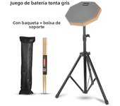Practice Drum Pad Set 8 Inches Pad At Home Silent Practice Pad with Stand Drum Sticks Carrying Bag For Beginners Building Skills