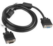 Lanberg Cable VGA LANBERG con Núcleo de Ferrita, Extensor Macho a Hembra, 1.8m Negro
