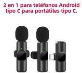 New Wireless Lavalier Microphone Portable Audio Video Recording Mini Mic for iPhone Android Live Broadcast Gaming Phone Mic