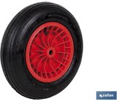 COFAN - Rueda para carretilla de obra con rodamiento | Fabricada con llanta de ABS neumática | Para pesos de hasta 140 kg