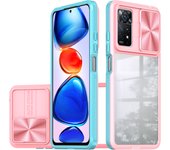 Shockproof Transparent Case for Redmi Note 12 11 11E 11S 10 10T 9 Pro Max 5G 4G Slide Metal Camera Protective Cover