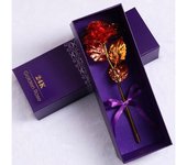 Gold sumergido Rosa 24K Chapado en Gold Rojo Rosa-Everlasting Largo Tallo real Rosa Exquisito titular, Gift Romántico para el día de San Valentín, aniversario Y EL DÍA DE LA Madre (Rojo)