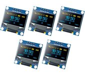 5 Pcs 0.96 Inch OLED I2C IIC Display Module 12864 128x64 Pixel SSD1306 Mini Self-Luminous OLED Screen Board for  Arduino Raspber
