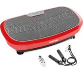 FITFIU Fitness PV-200 - Plataforma Vibratoria 3D Color Gris, 3 Planos de Movimiento, Pantalla LCD, 5 Programas + 180 velocidades, Control Remoto y Bandas Elásticas, para Musculación y Moldeado