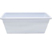 CABLEPELADO Jardinera plástico, Jardinera para balcón, Macetero Rectangular, Maceta Rectangular, Apto balcón, jardín, Patio, Interior o Exterior (Blanca, 40 cm)