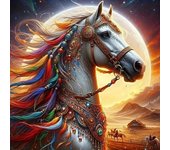 HUACAN Diamond Painting Horse Wall Stickers Picture Rhinestones Mosaic Full Square Round Animal Complete Kit Home Decoration