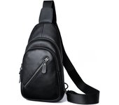 Bolsa de pecho para hombre 100% cuero genuino bolsa de hombre mensajero casual bandolera estilo moda bolsa de mano pura