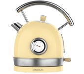 Cecotec Hervidor de Agua Eléctrico ThermoSense 420 Light Yellow. 1,8 Litros de capacidad, 2200 W, Medidor de Temperatura
